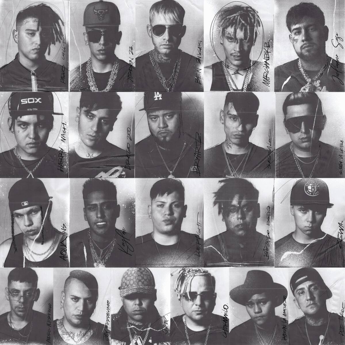 Parte de los 21 cantantes urbanos que se juntaron para grabar Los Shishi.