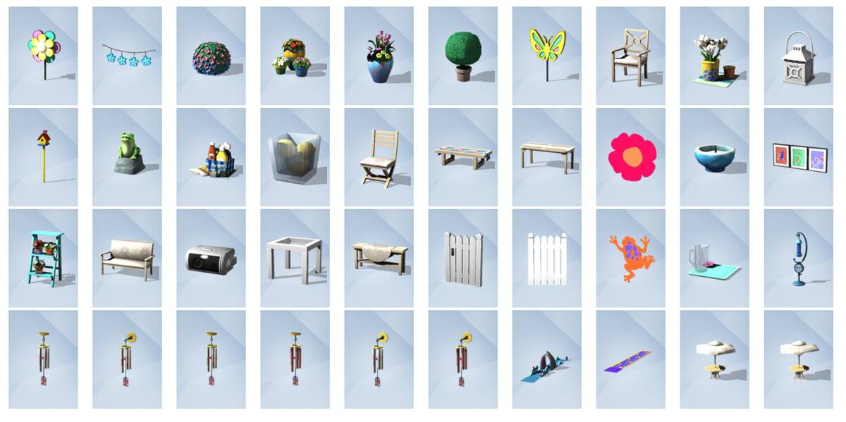 Estos son los objetos del modo construcción que contiene este pack.
