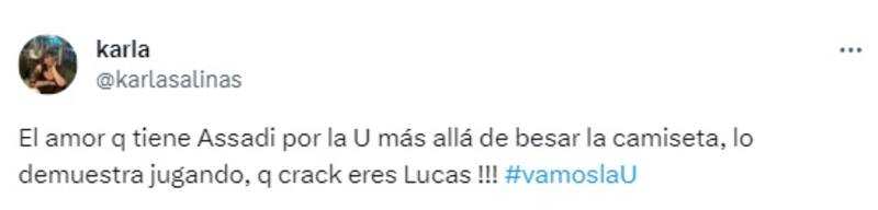 El mediocampista de la U recibió los elogios de los hinchas por su actuación ante Huachipato