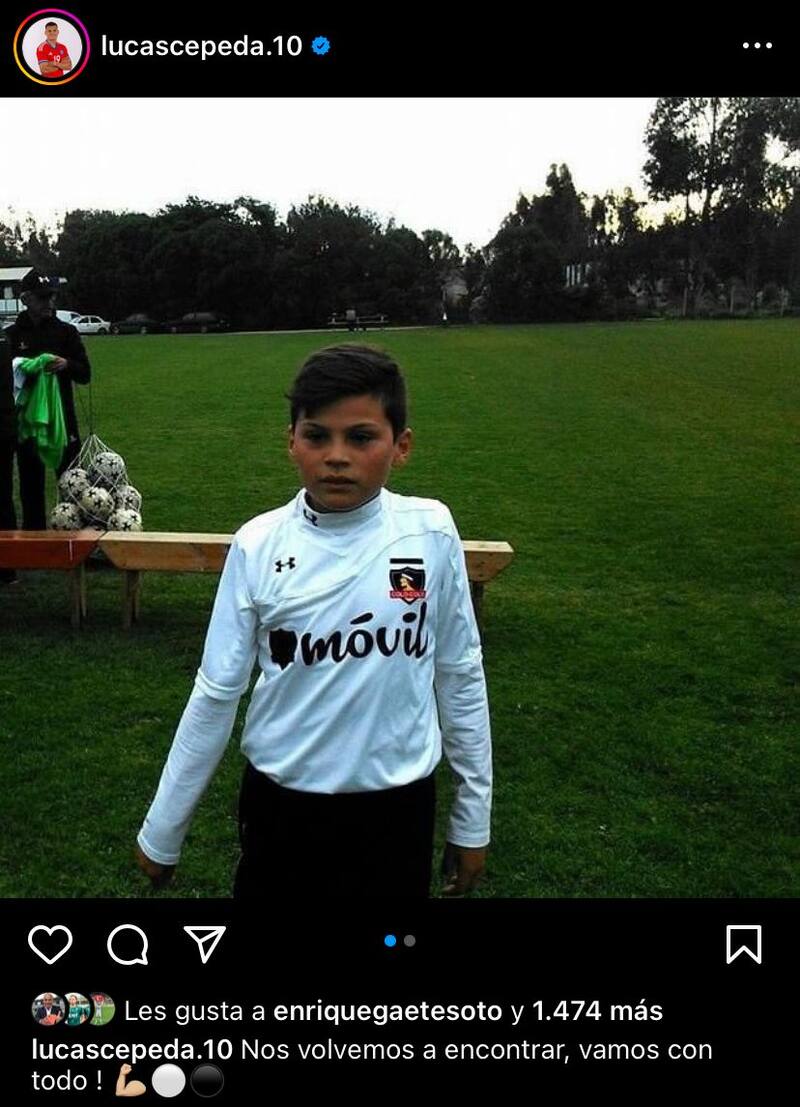La foto que subió Lucas Cepeda tras fichar en Colo Colo