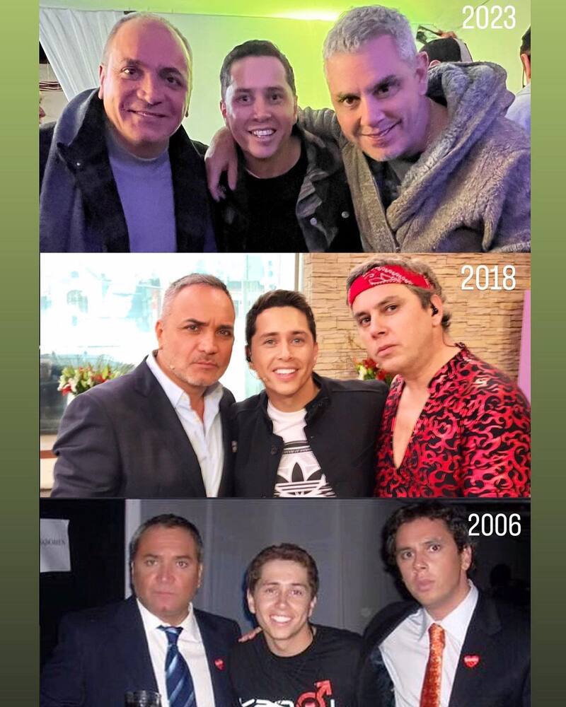 La foto de Karol Lucero donde muestra el paso del tiempo con Lucho Jara y José Miguel Viñuela.