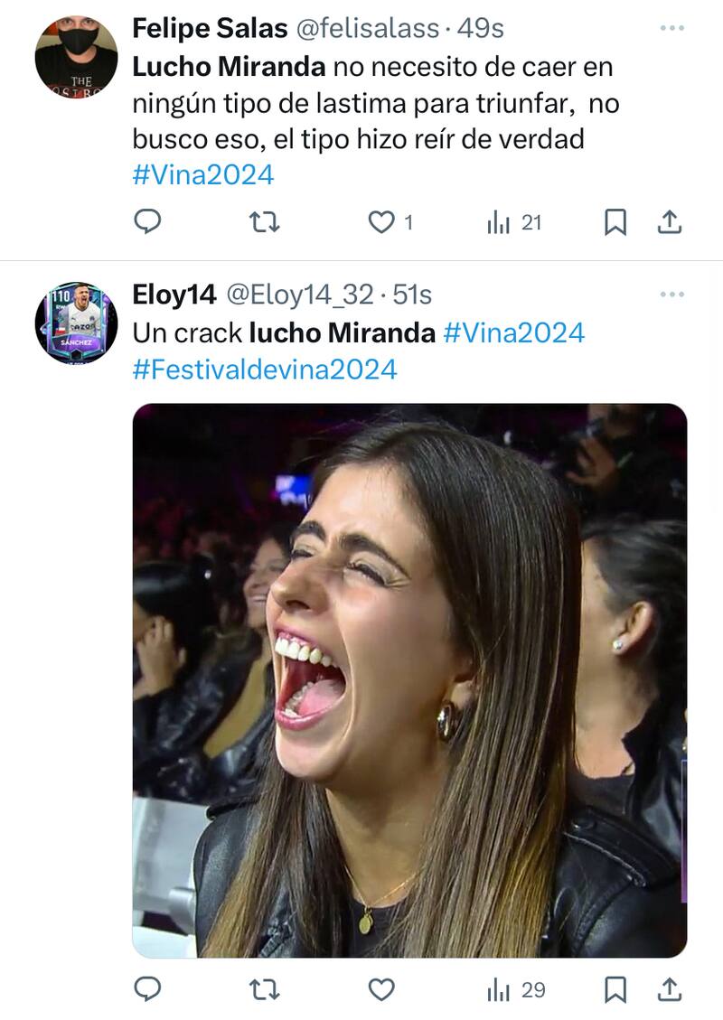 Las reacciones que dejó Lucho Miranda en la red social X.