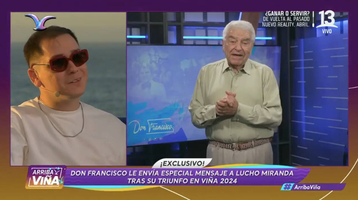 Lucho Miranda recibió cariñoso saludo de Don Francisco.