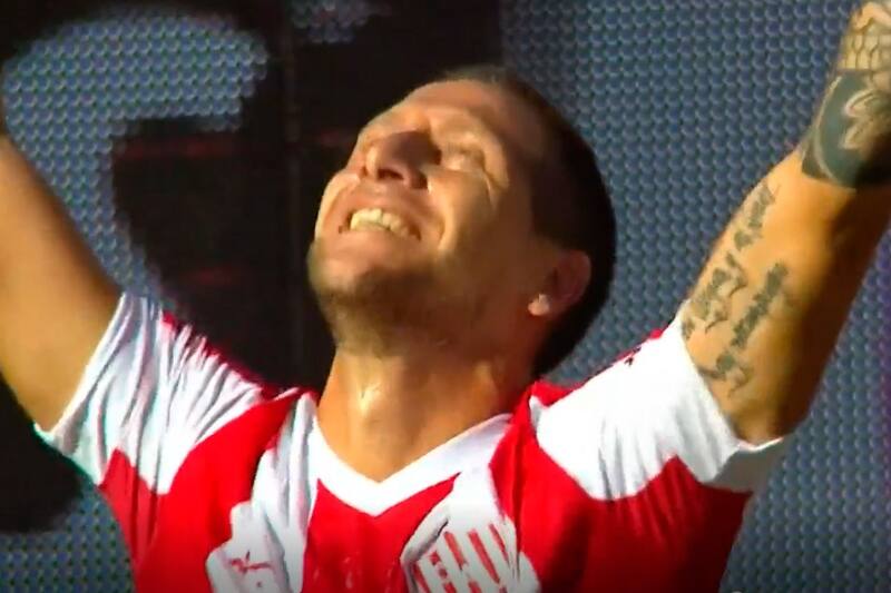 "Luli" Aued abrió el marcador en el partido entre Unión y Colón en Santa Fe.