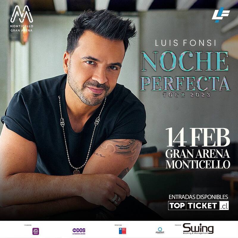 Afiche del concierto de Luis Fonsi en el Gran Arena Monticello / Créditos: Instagram