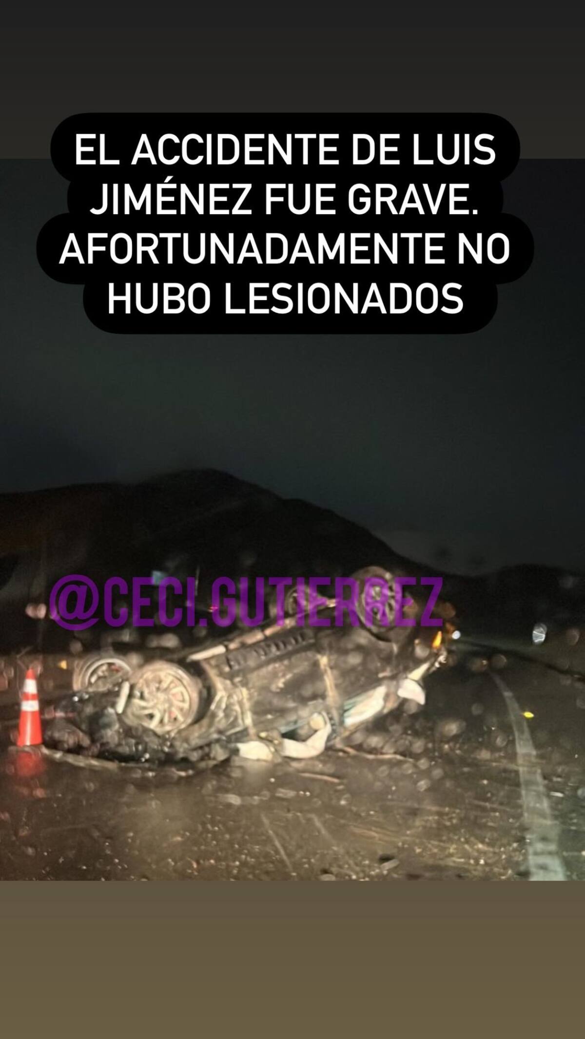 Luis Jiménez sufrió fuerte accidente automovilístico.