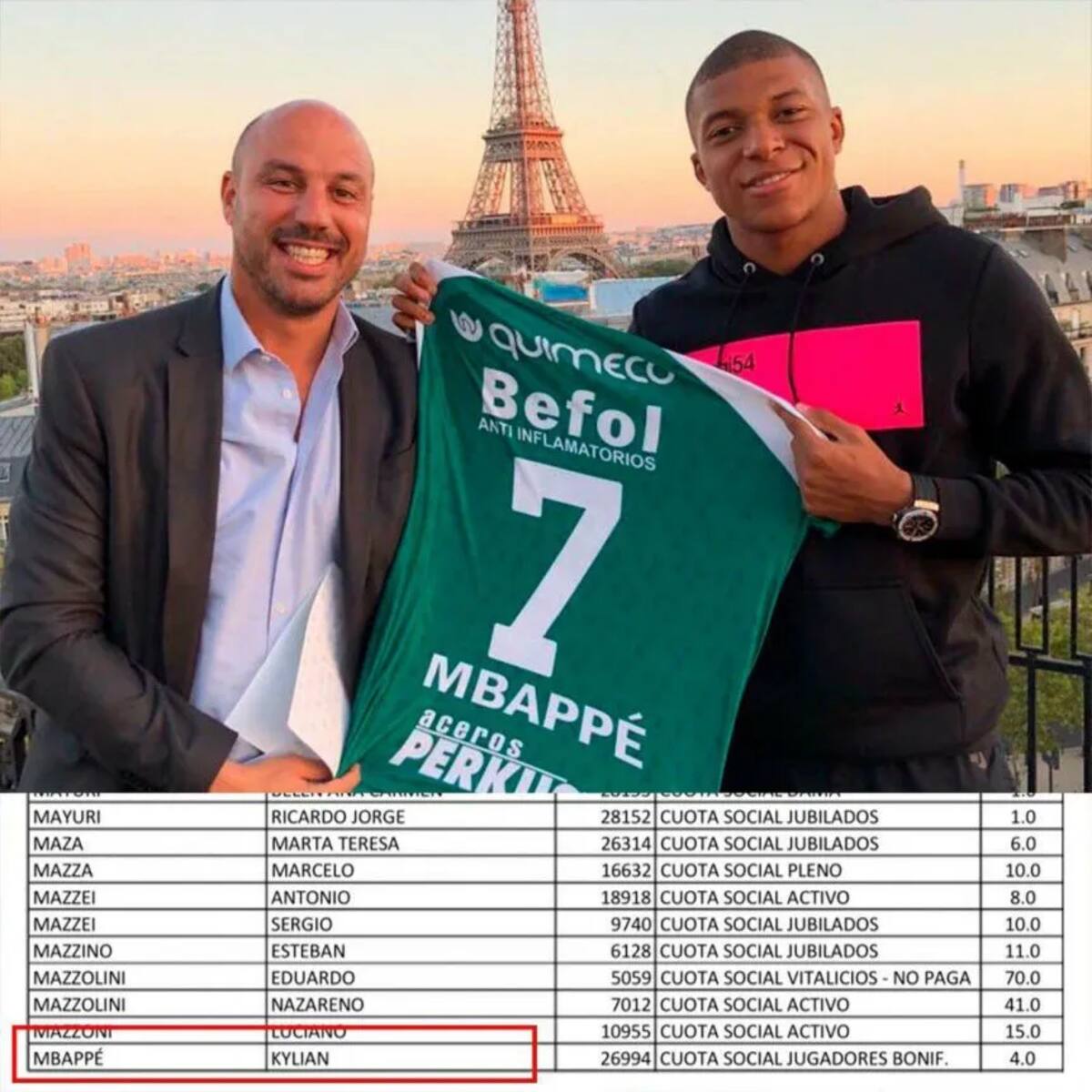 Kylian Mbappé es socio honorífico del Sarmiento. (Sarmiento de Junín)