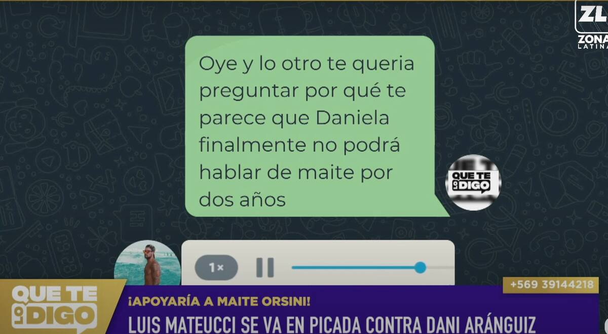 Luis Mateucci se fue en picada contra Daniela Aránguiz.