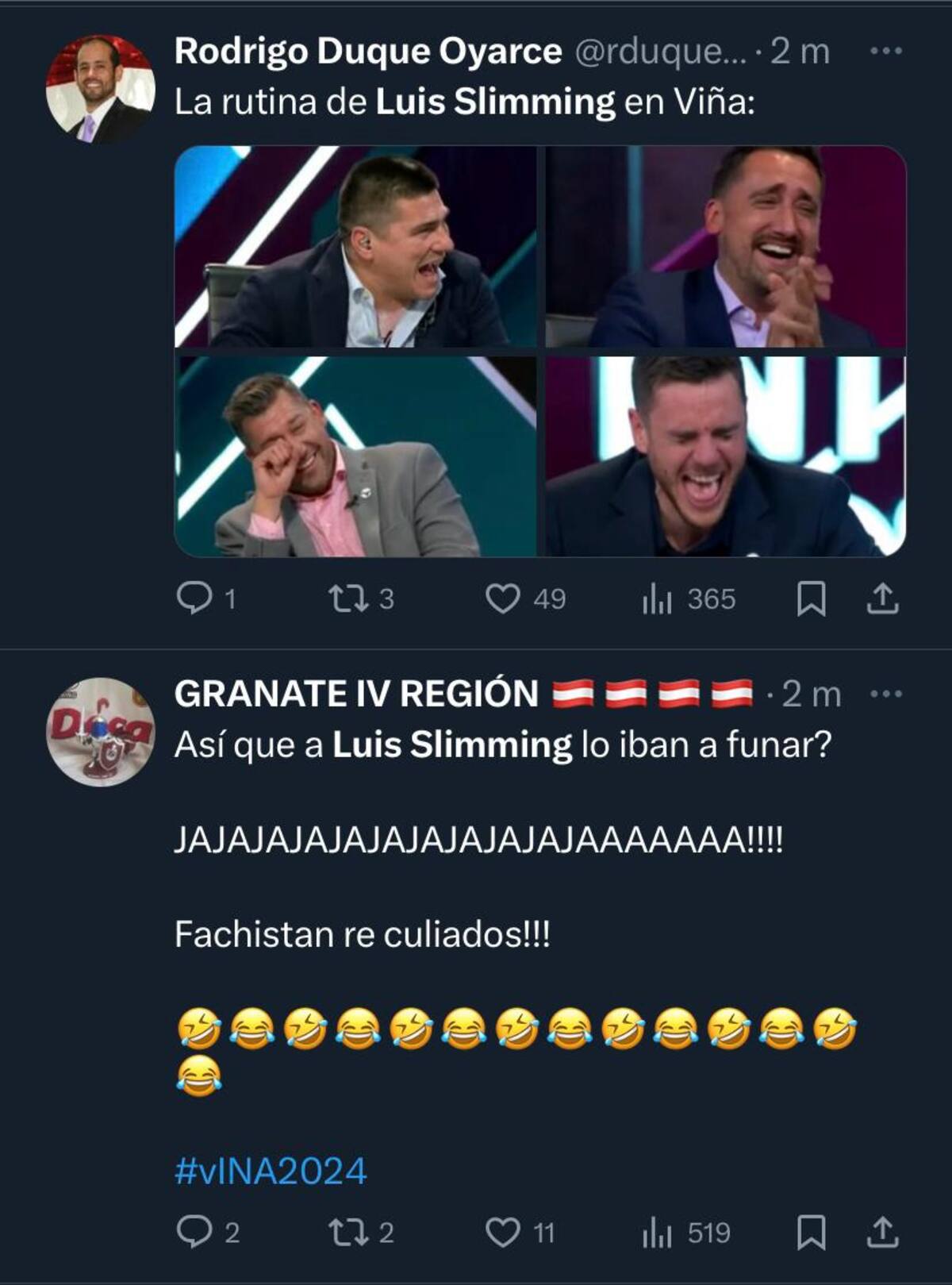 Los memes y reacciones al show de Luis Slimming.