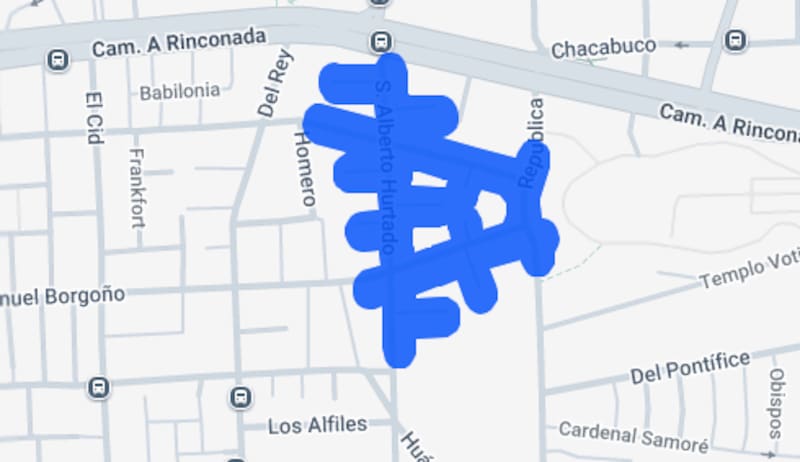 Estas calles de la comuna se verán afectadas por el corte de luz programado. Foto: Enel.