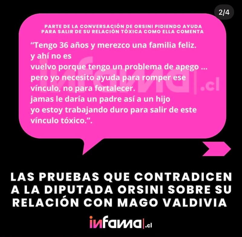 Maite Orsini y su polémico correo contra Jorge Valdivia.