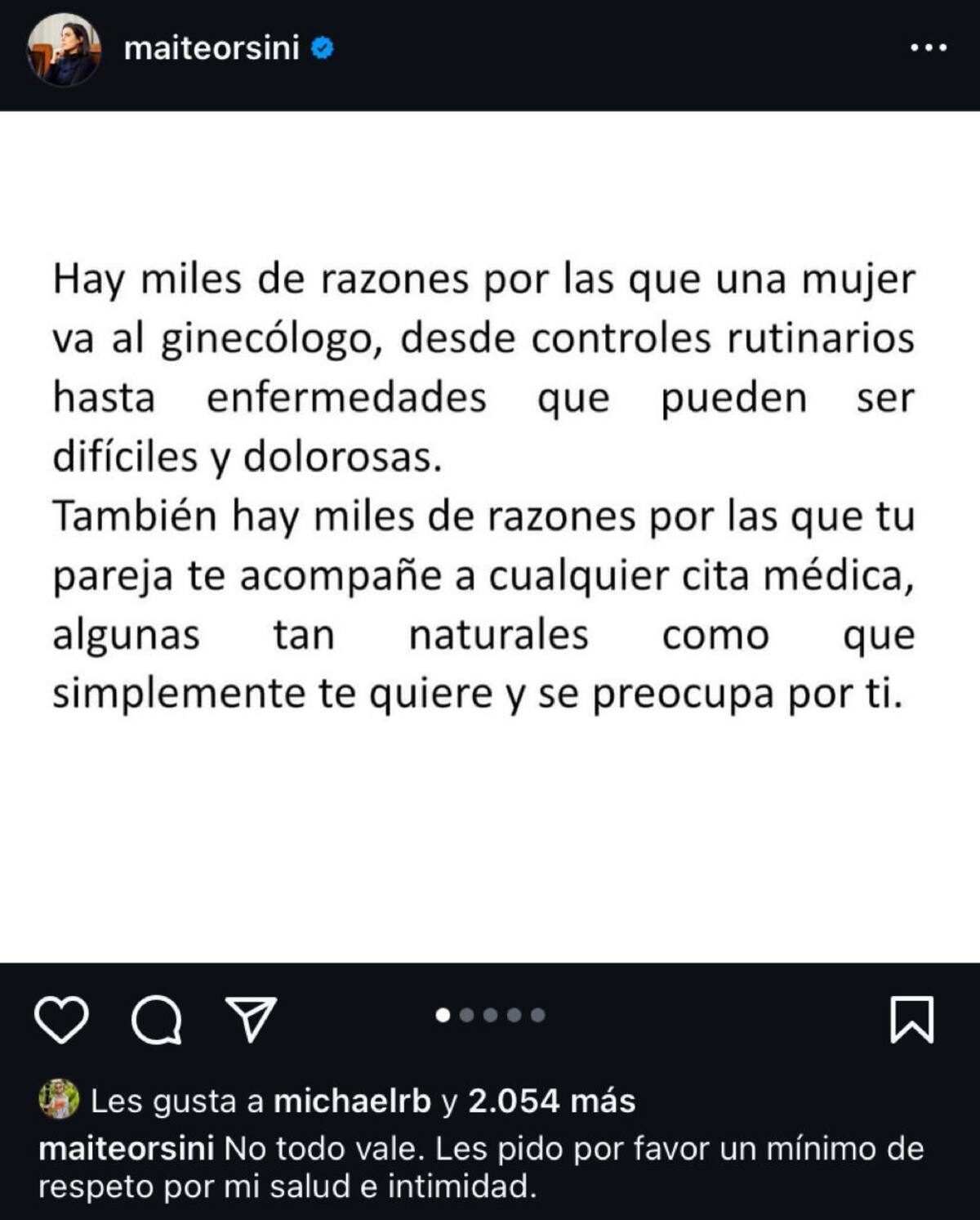 Maite Orsini rompe el silencio