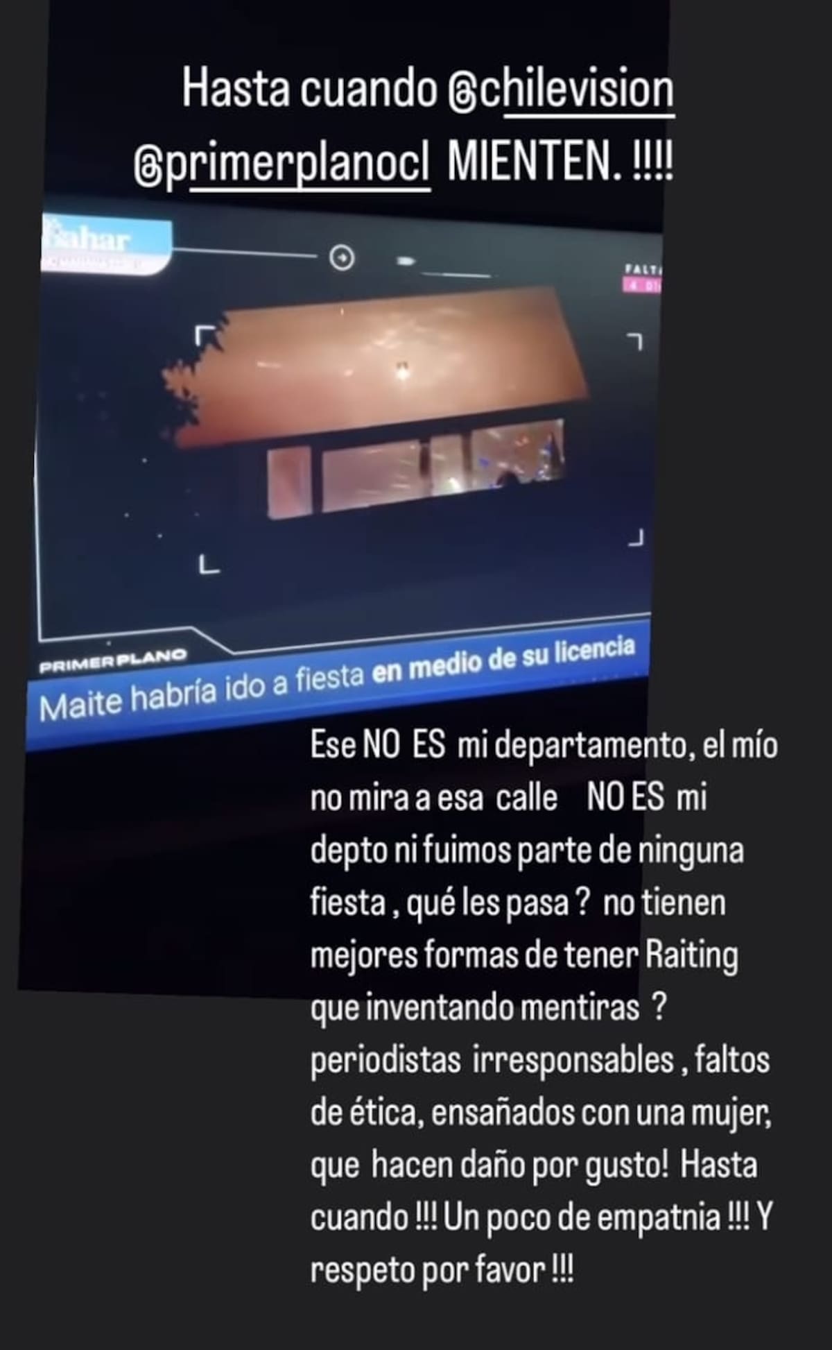 se lanzó contra Primer Plano. Créditos: Instagram