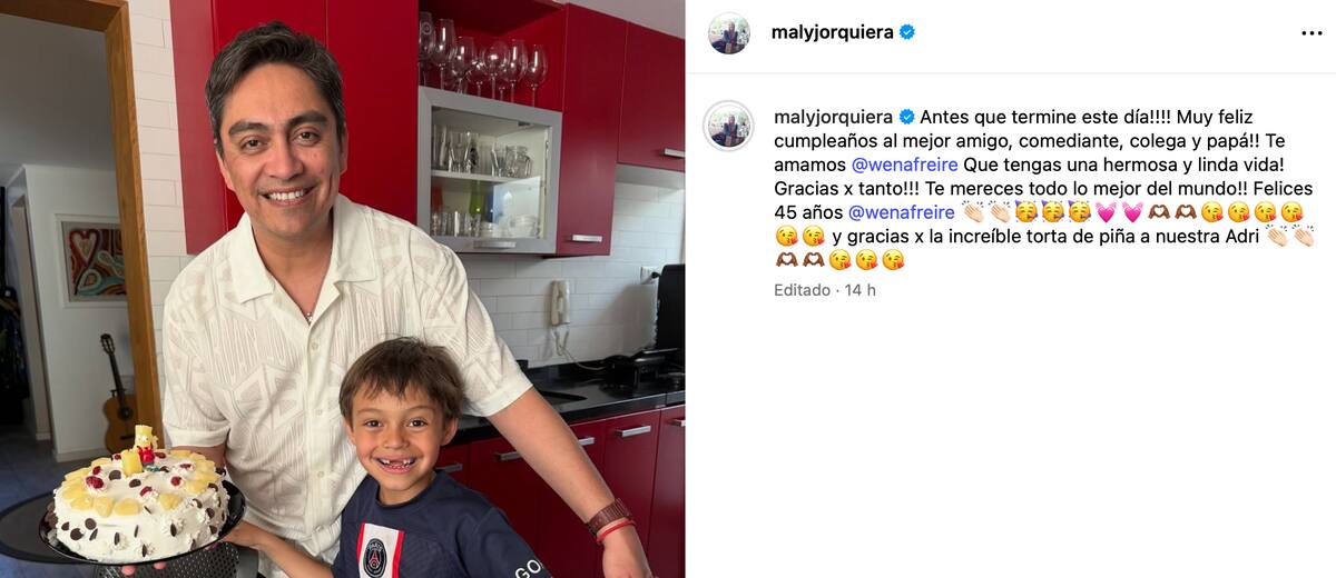 La actriz celebró el cumpleaños de Sergio Freire.