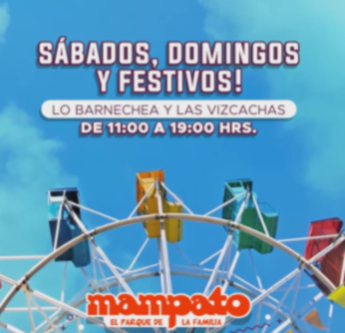 Este es el horario de funcionamiento del parque de diversiones.