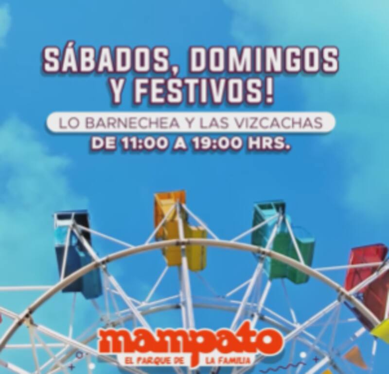 Este es el horario de funcionamiento del parque de diversiones.