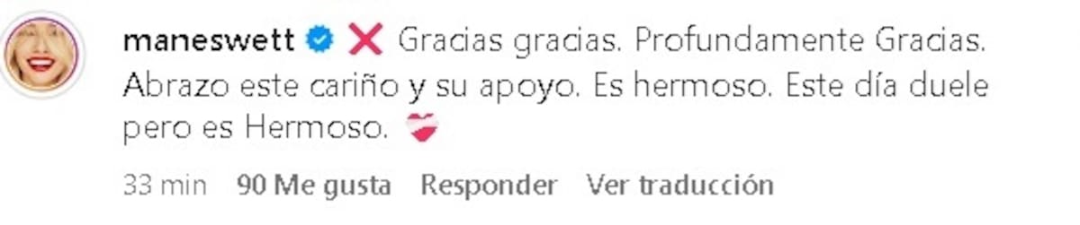 Mane Swett respondió a sus seguidores. Créditos: Instagram