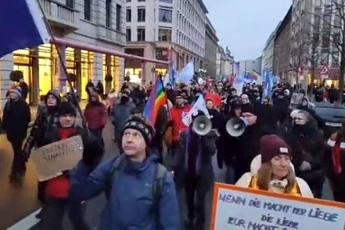 Protestas en Alemania piden el fin de la guerra en Ucrania. Crédito: Captura de Video.
