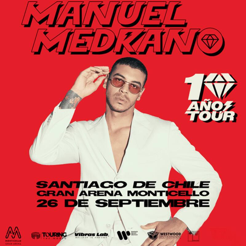 Afiche del concierto del cantante en Chile.