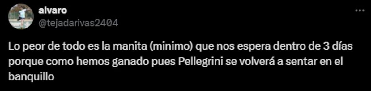 Hinchas del Betis a Manuel Pellegrini a pesar de clasificar en Copa del Rey.