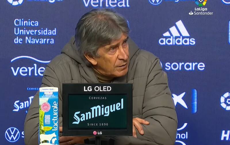 Manuel Pellegrini en conferencia de previa post derrota del Betis ante Osasuna.