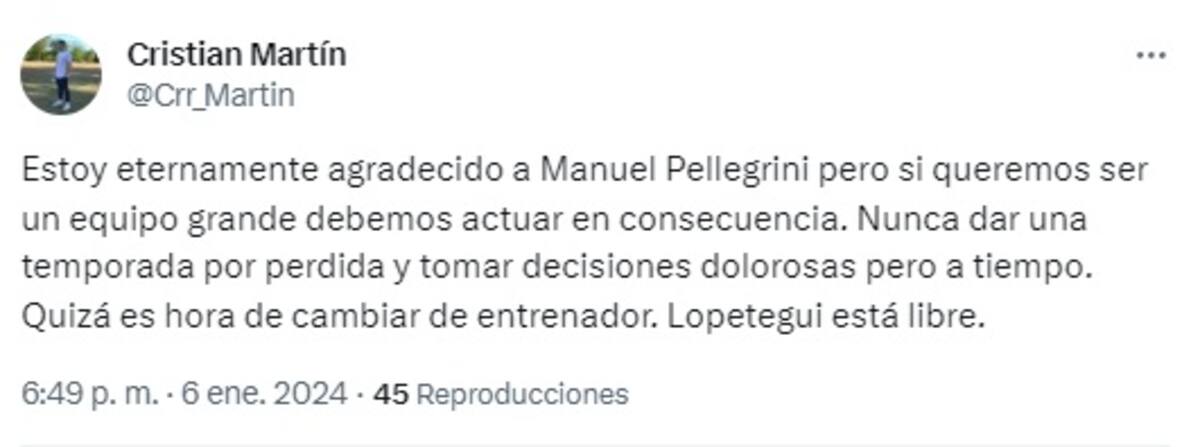 Los hinchas creen que hay que tomar una dolorosa decisión con Pellegrini