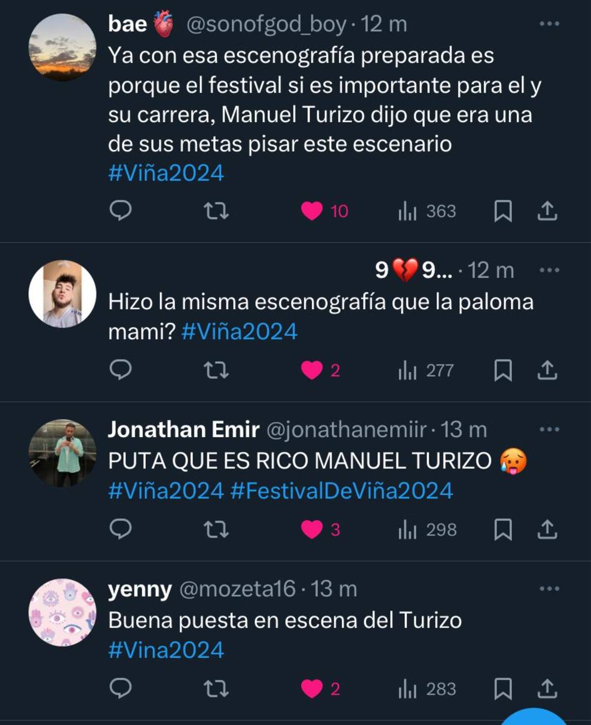Manuel Turizo comentarios sobre su show.