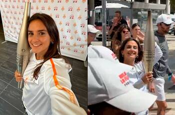 VIDEO | ¡Notable! El momento en que Manuela Urroz portó la antorcha olímpica de París 2024