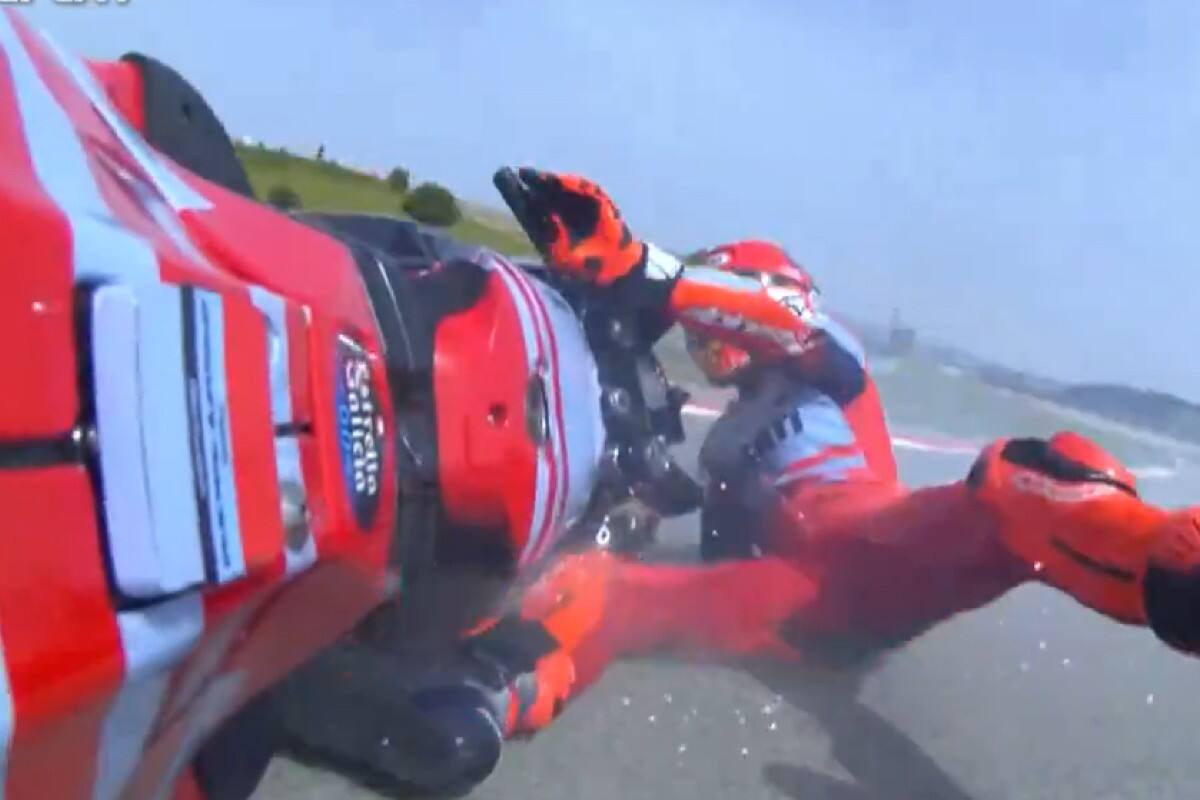 sufrió dura caída en el GP de Portugal.