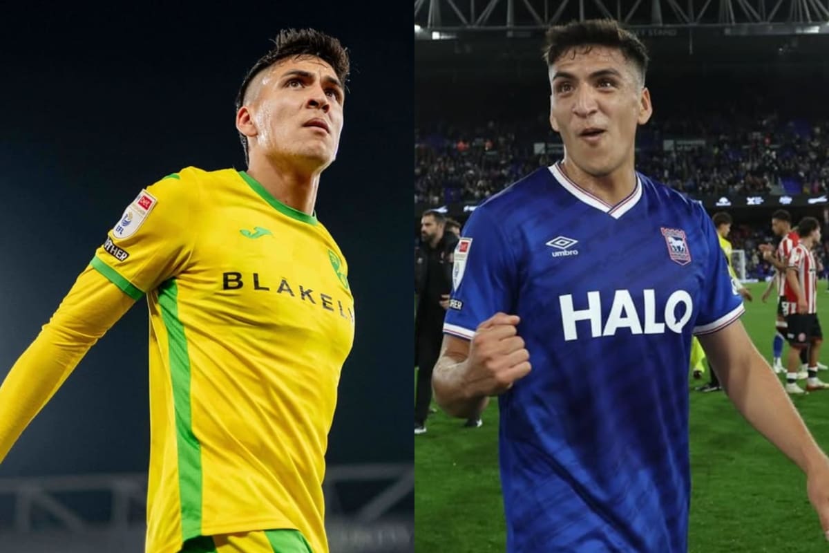 Con la camiseta de Norwich e Ipswich. Fotos: @marcelino_nunez26 en Instagram.