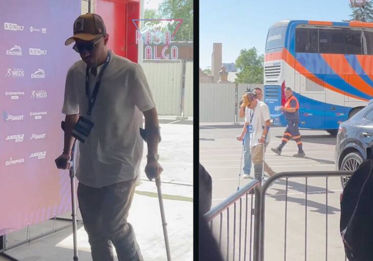 VIDEO | Con muletas: la llegada de Marcelo Díaz al Nacional que preocupó a los hinchas de la U