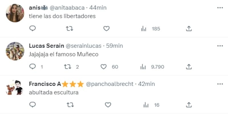 La estatua de Marcelo Gallardo generó comentarios en redes sociales.