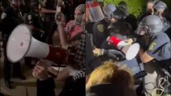 VIDEO: Policias detienen violentamente a una mujer en medio de protesta en apoyo a Palestina