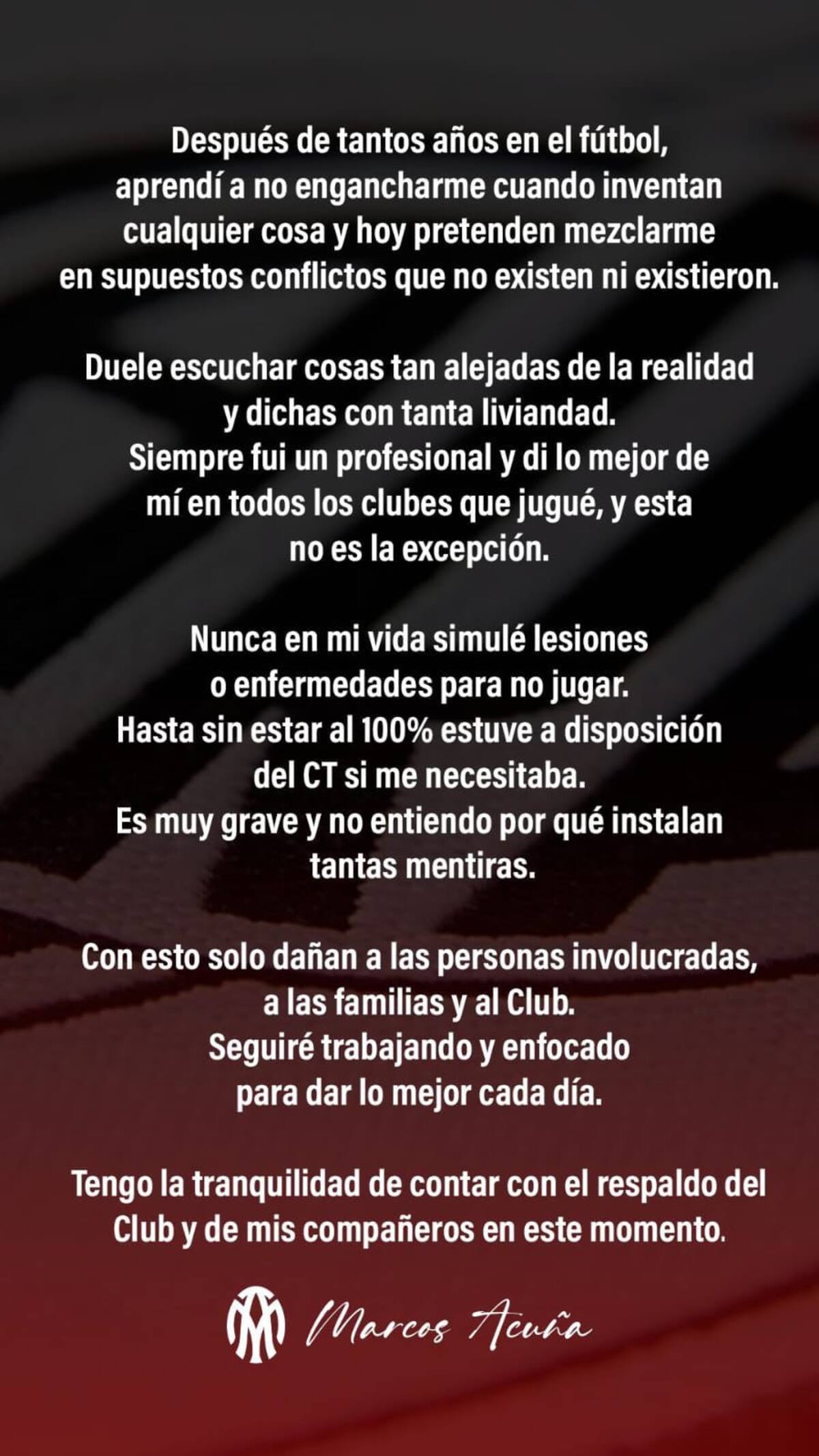 El argentino se refirió a los rumores de su conflicto con Marcelo Gallardo.