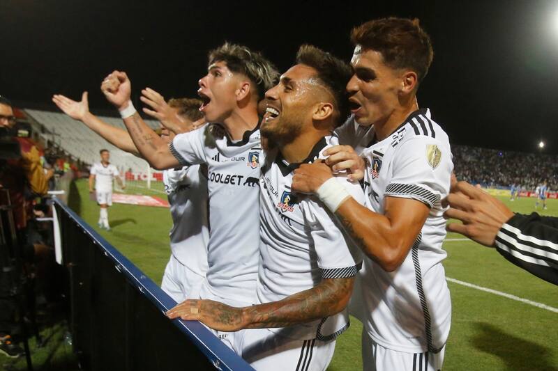 Marcos Bolados celebrando el gol ante Godoy Cruz por Copa Libertadores