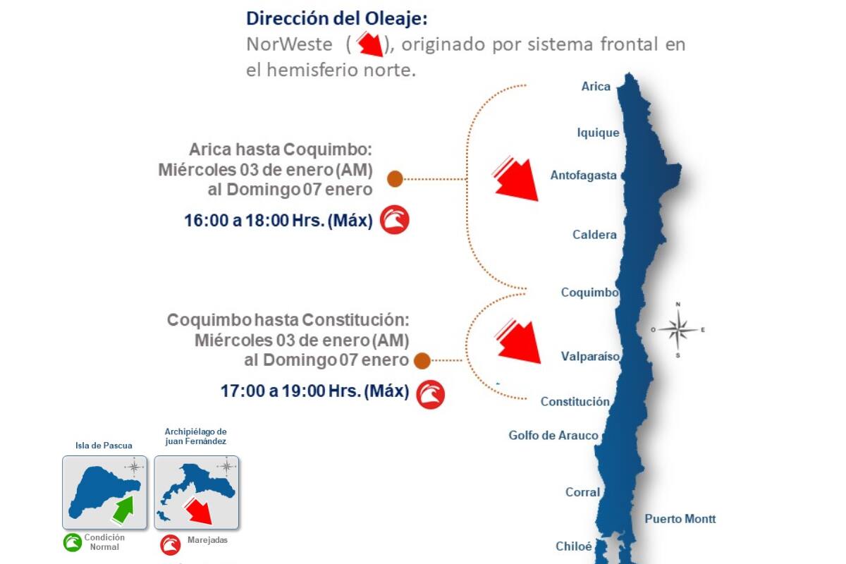 El evento de marejadas comenzó el miércoles 3 de enero.