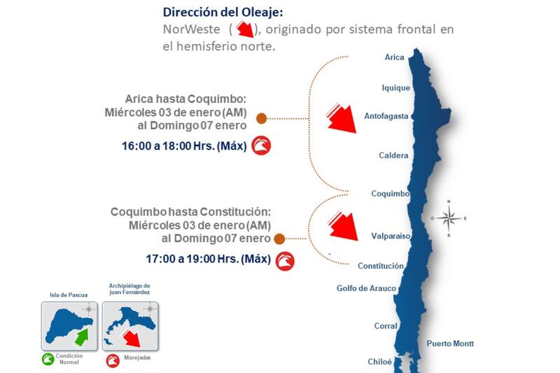 El evento de marejadas comenzó el miércoles 3 de enero.