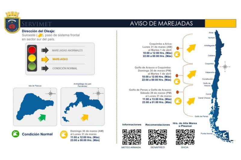 Conoce las zonas afectadas por el Aviso del Centro Meteorológico Marítimo de Valparaíso