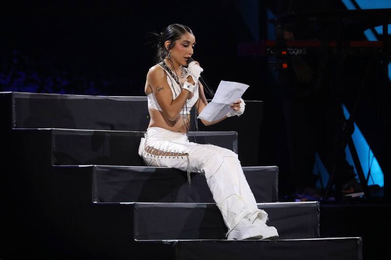 María Becerra leyó una emotiva carta en el Festival de Viña 2024. Foto: ATON.
