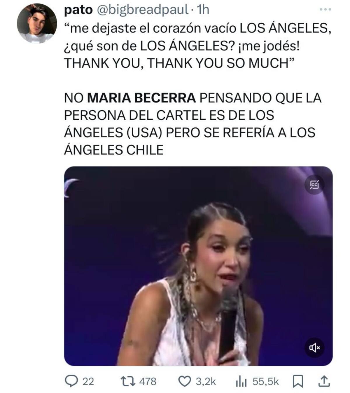María Becerra vivió chascarro en el Festival de Viña 2024.