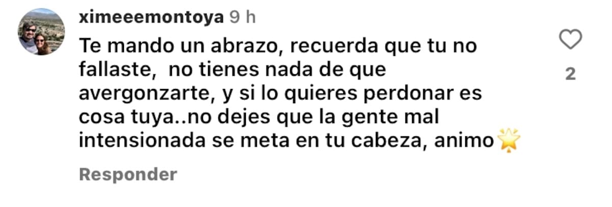 La bailarina se llena de apoyo.