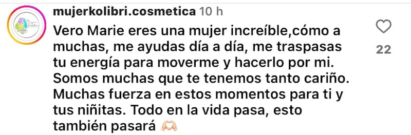 La bailarina se llena de apoyo.