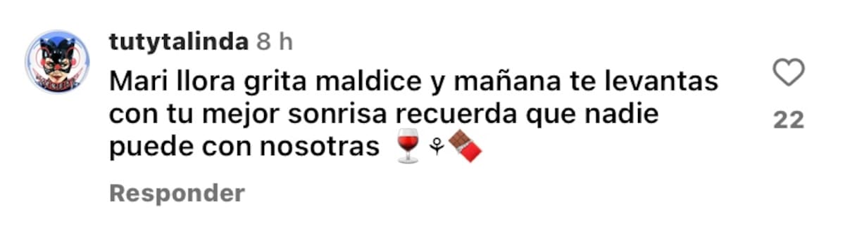 La bailarina se llena de apoyo.