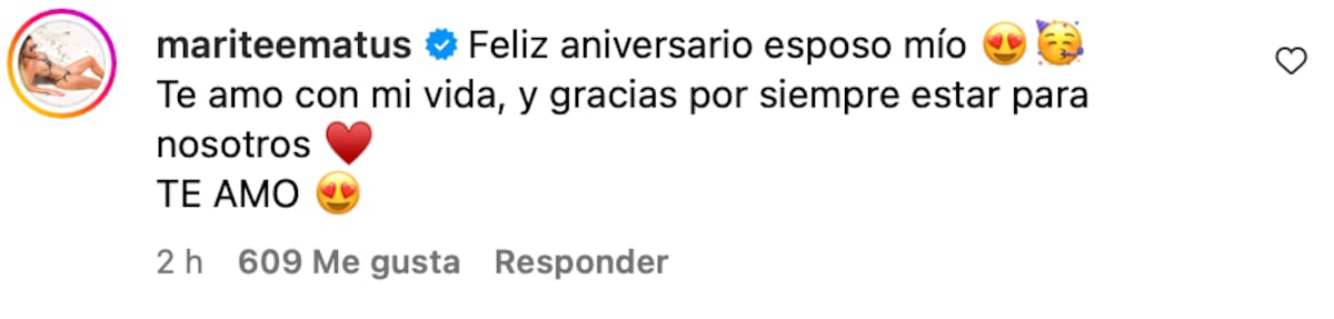 celebró un año de matrimonio con Camilo Huerta.