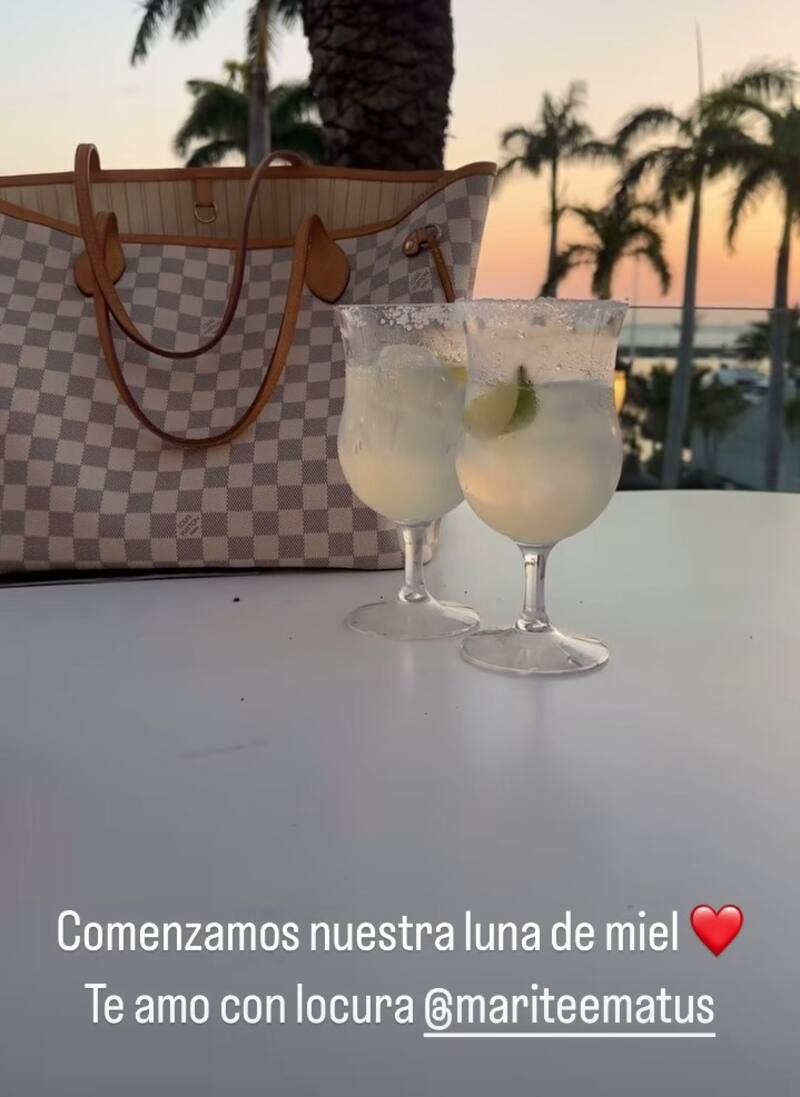 Marité Matus y Camilo Huerta en su luna de miel. Créditos: Instagram