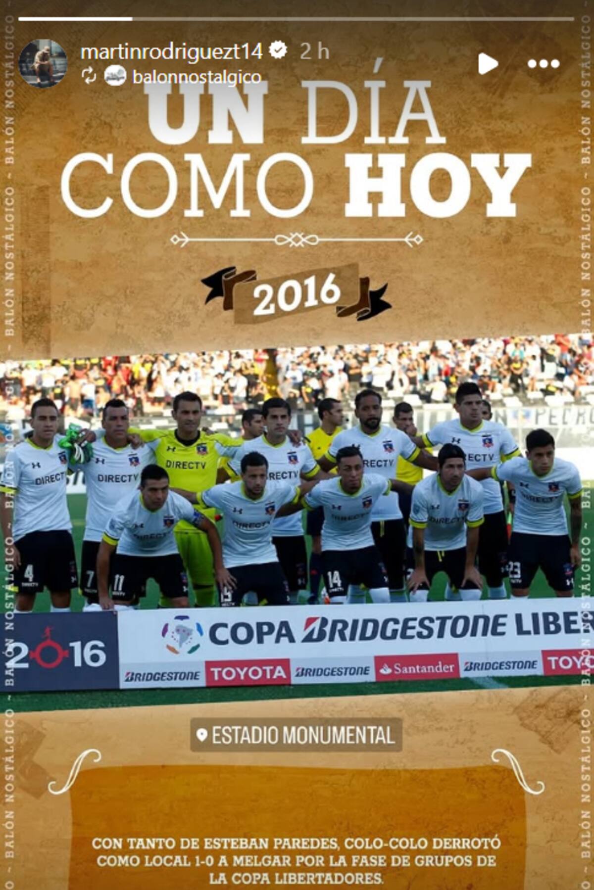 El extremo de Ñublense recordó su partido en Colo Colo por la Libertadores 2016.