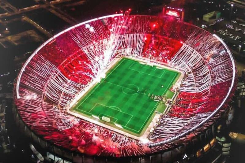 El estadio de River Plate desde los aires.