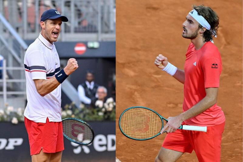 Nicolás Jarry enfrentará a Stéfanos Tsitsipás por el paso a las semifinales. Fotos: EFE.