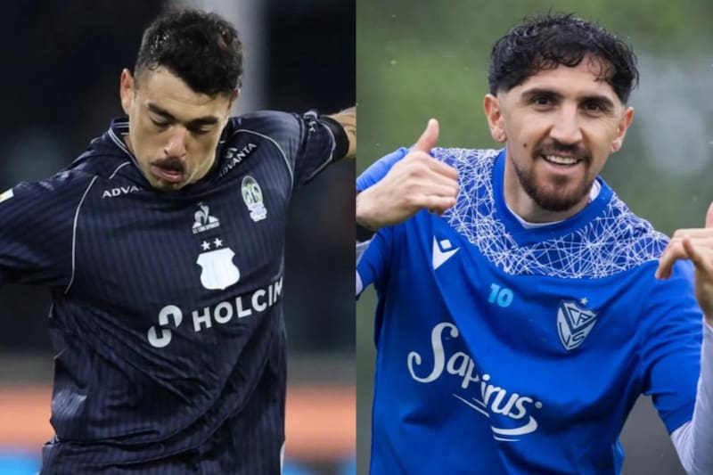 Los dos jugadores chilenos son los primeros apuntados de Colo Colo como refuerzos para 2026. Foto: Talleres y Vélez Sarsfield en Instagram.
