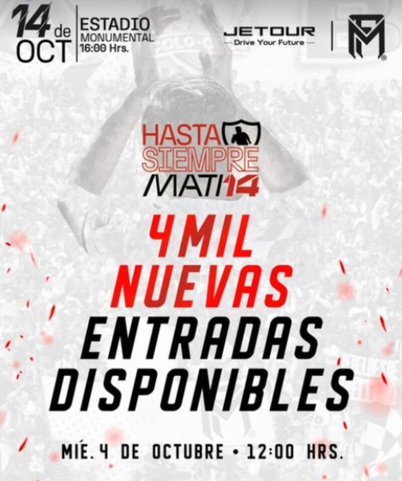 Matías Fernández anunció que se venderán 4 mil nuevas entradas para su despedida